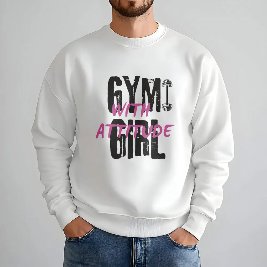 Gym Girl Graphic Sweatshirt | Edgy Y2K Streetwear with Back Print | Soft Cotton | Fitness Motivation Gift for Women