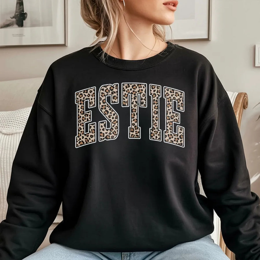 Esthetician Sweatshirt | Leopard Print Varsity Letter Design | Soft Cotton Blend | Premium Gift for Beauty Specialist