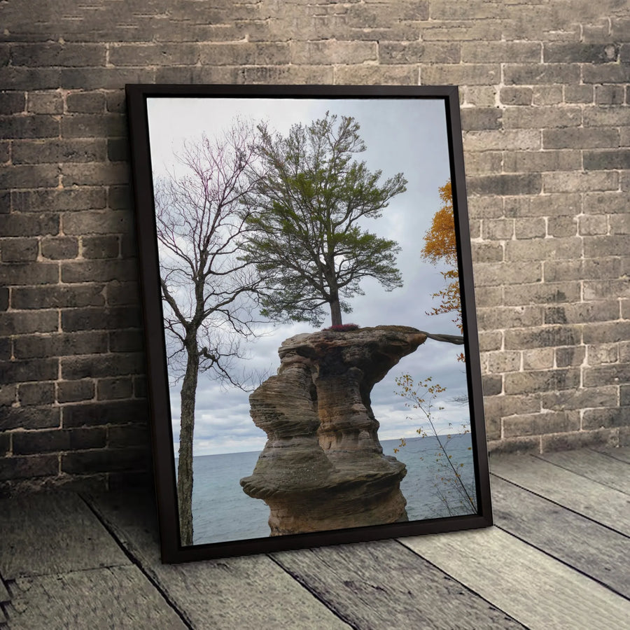 Chapel Rock Pictured Rocks Canvas | Iconic Michigan Landscape Art | Premium 1.25-Inch Gallery Wrap | Nature Wall Decor for Home or Office