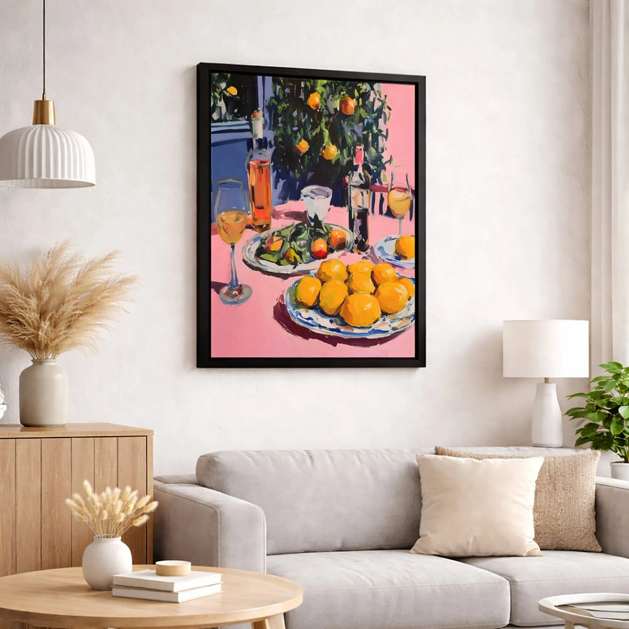 Lemon Still Life Canvas Art | Mediterranean Citrus Kitchen Decor | Premium Fade-Resistant Print | Dining Room Wall Decor Gift