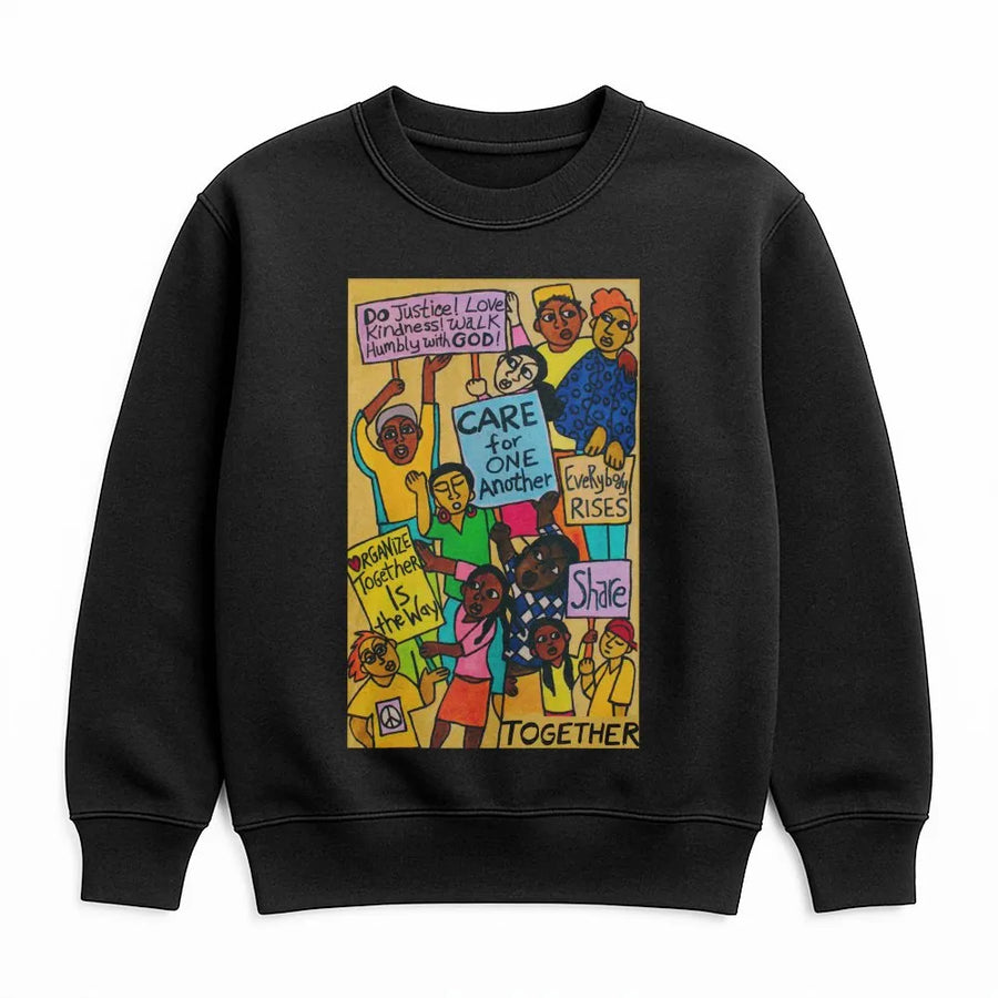 Social Justice Graphic Sweatshirt | Community Rally Artwork | Soft Cotton Blend Crewneck | Human Rights Activist Gift For Social Reform Advocates