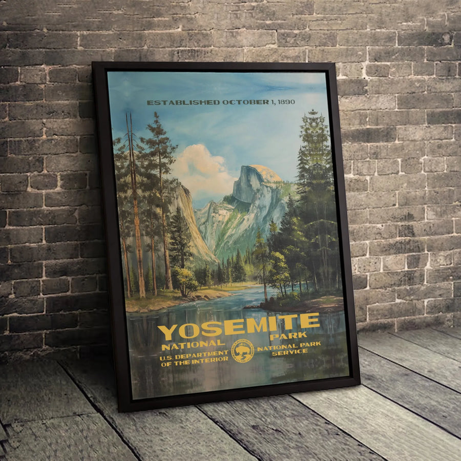 Yosemite National Park Vintage Poster | Gallery-Quality Landscape Art Print | 1.25-Inch Thick Premium Canvas | Travel Lover Gift Wall Decor