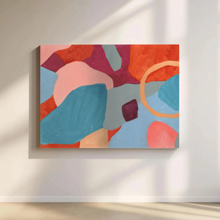 Abstract Canvas Wall Art | Modern Color Block Painting Print | Premium Gallery Wrapped Canvas | Living Room & Office Decor Gift