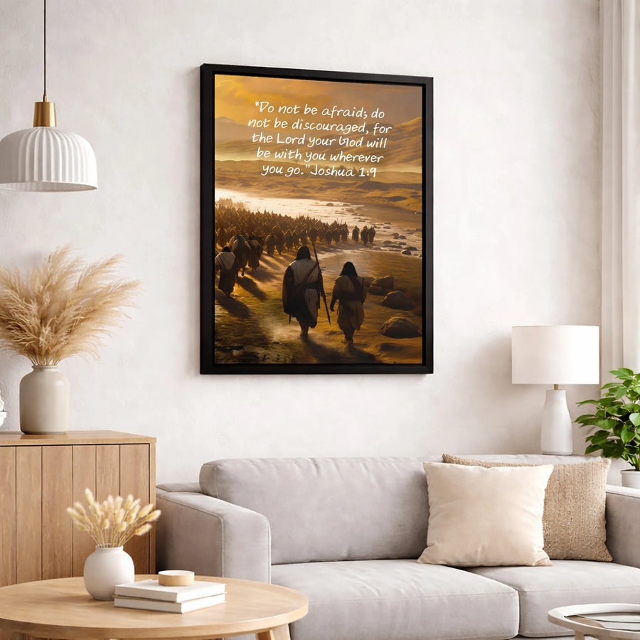 Joshua 1:9 Bible Verse Wall Art | Desert Landscape Scripture Print | Premium 1.25-Inch Gallery Wrapped Canvas | Religious Home Decor Gift
