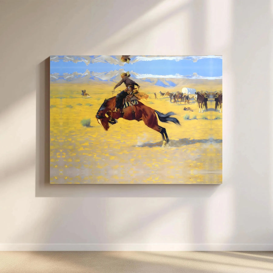 The Broncho Buster Canvas Print | Frederic Remington Western Wall Art | Premium Gallery-Wrapped Decor | Cowboy Rodeo Gift for Home Office