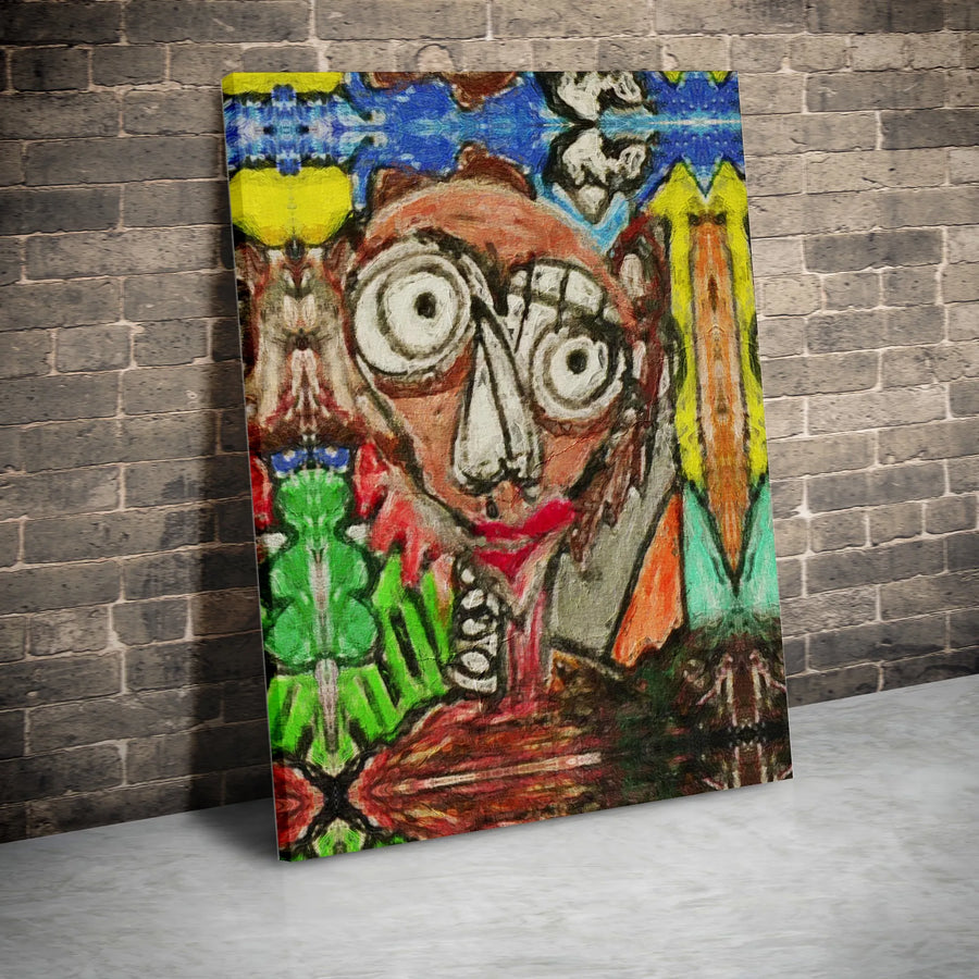 Abstract Expressionist Wall Art | Surreal Portrait Canvas Print | Gallery-Wrapped Premium Decor | Unique Modern Statement Piece