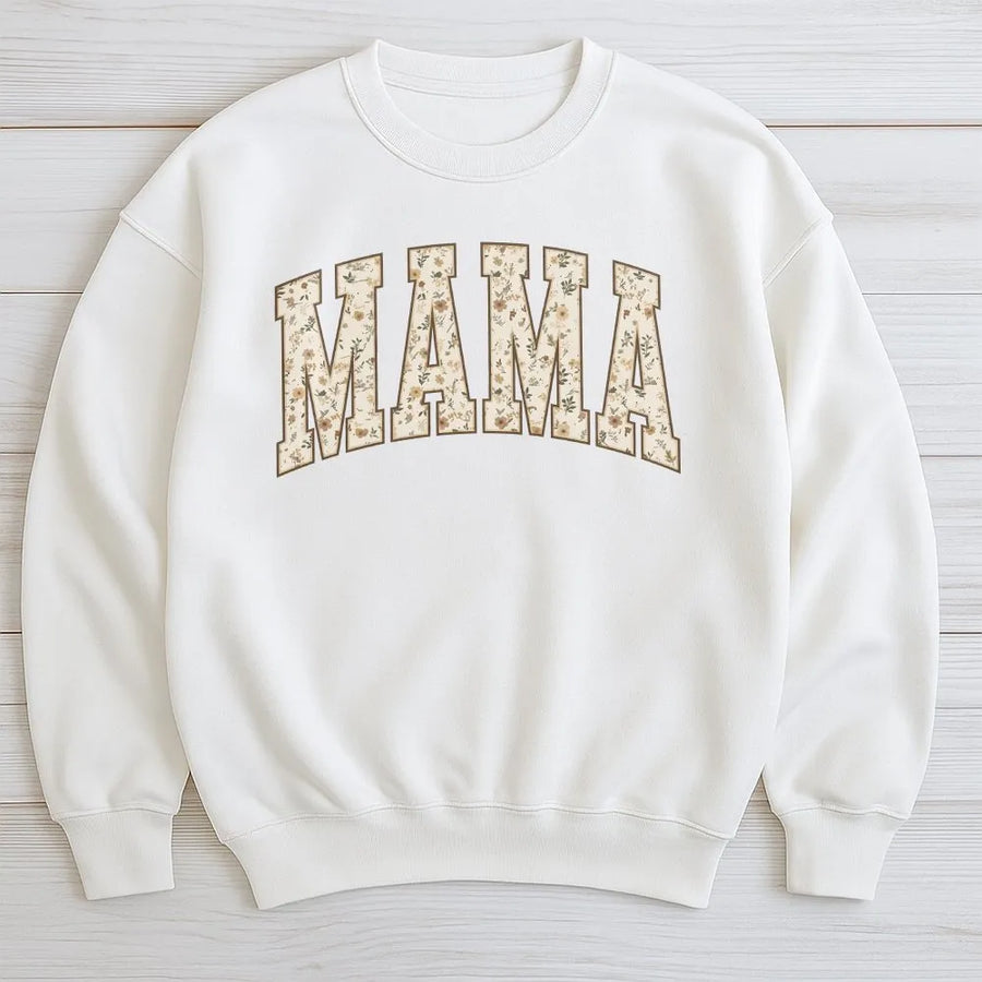 Floral Mama Sweatshirt | Vintage Wildflower Varsity Letters | Premium Soft Crewneck | Mothers Day Gift for New Mom