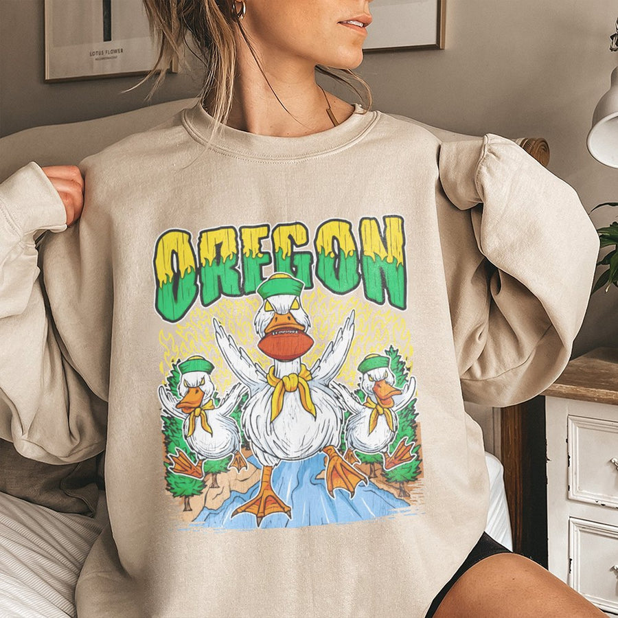 Oregon With Vintage Cartoon Ducks Sweatshirt