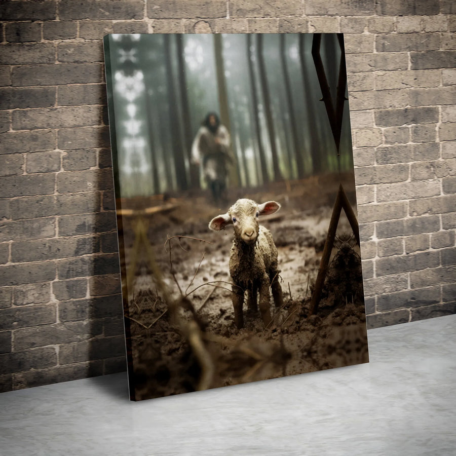 The Lost Sheep Canvas Art | Christian Religious Parable Wall Decor | Premium Fade-Resistant Gallery Wrap | Biblical Gift for Faithful Home
