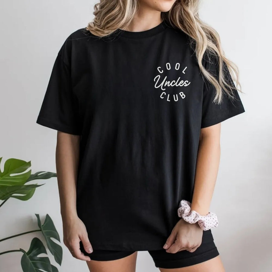 Cool Uncles Club T-Shirt | Minimalist Script Crewneck | Premium Cotton Blend | Gift for Brother, Favorite New Uncle