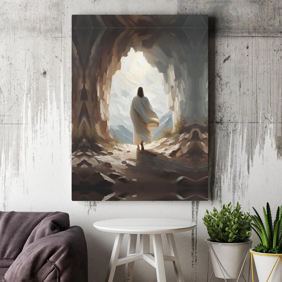 Jesus Resurrection Wall Art | Empty Tomb Canvas Print | Premium Gallery-Wrapped Decor | Christian Home Gift For Easter And Spiritual Inspiration