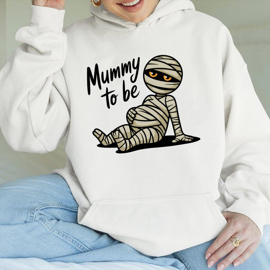 Mummy To Be Pregnancy Announcement Hoodie | Funny Halloween Maternity Shirt | Soft Cotton-Blend Premium Gift | Cute Expecting Mom Fall Apparel