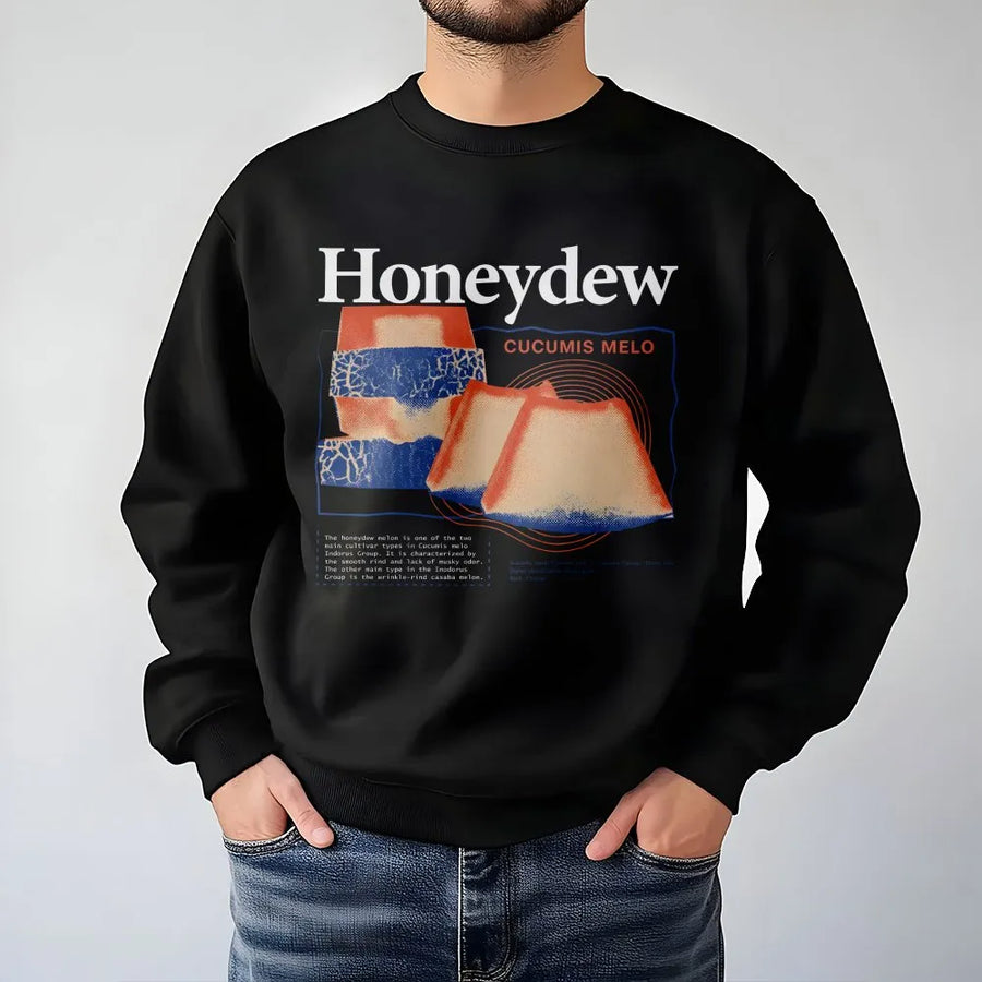 Honeydew Melon Sweatshirt | Scientific Botanical Illustration | Soft Cotton Blend Crewneck | Trendy Fruit Lover Gift for Men and Women