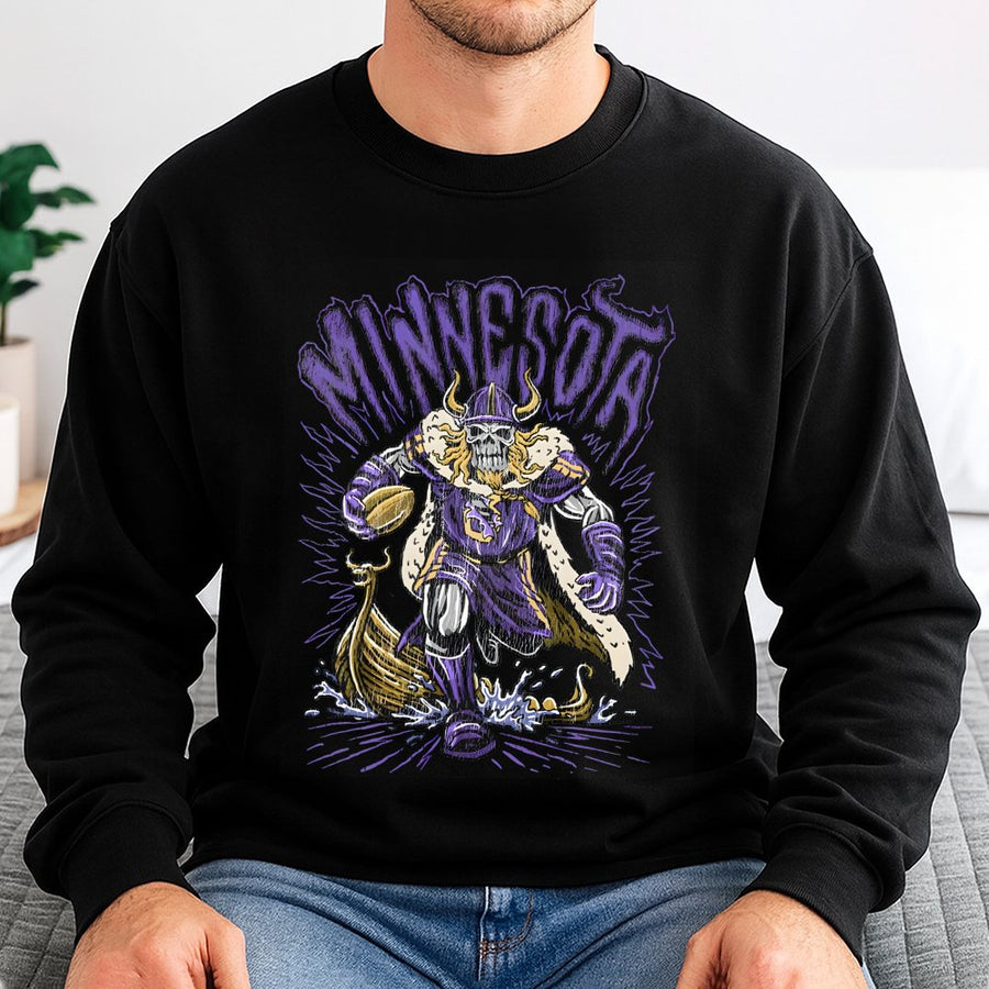 Minnesota Viking Skeleton Football Player Sweatshirt