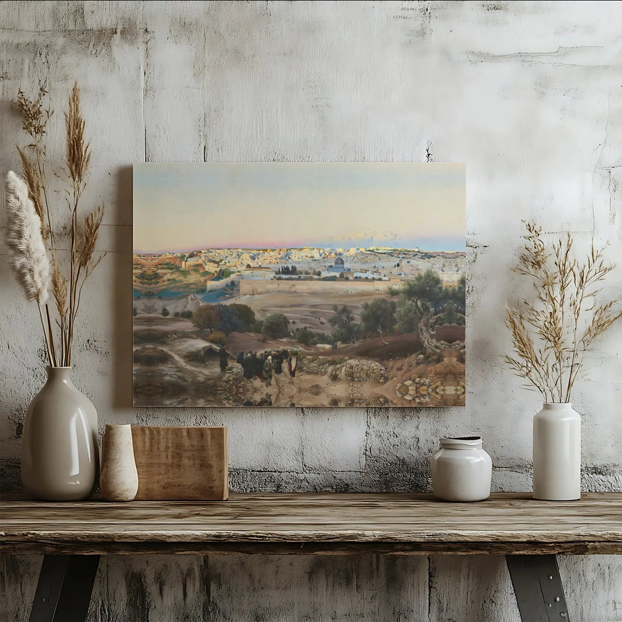 Jerusalem Wall Art Print | Historic Mount of Olives Landscape | Premium Gallery Canvas | Religious Home Decor Gift