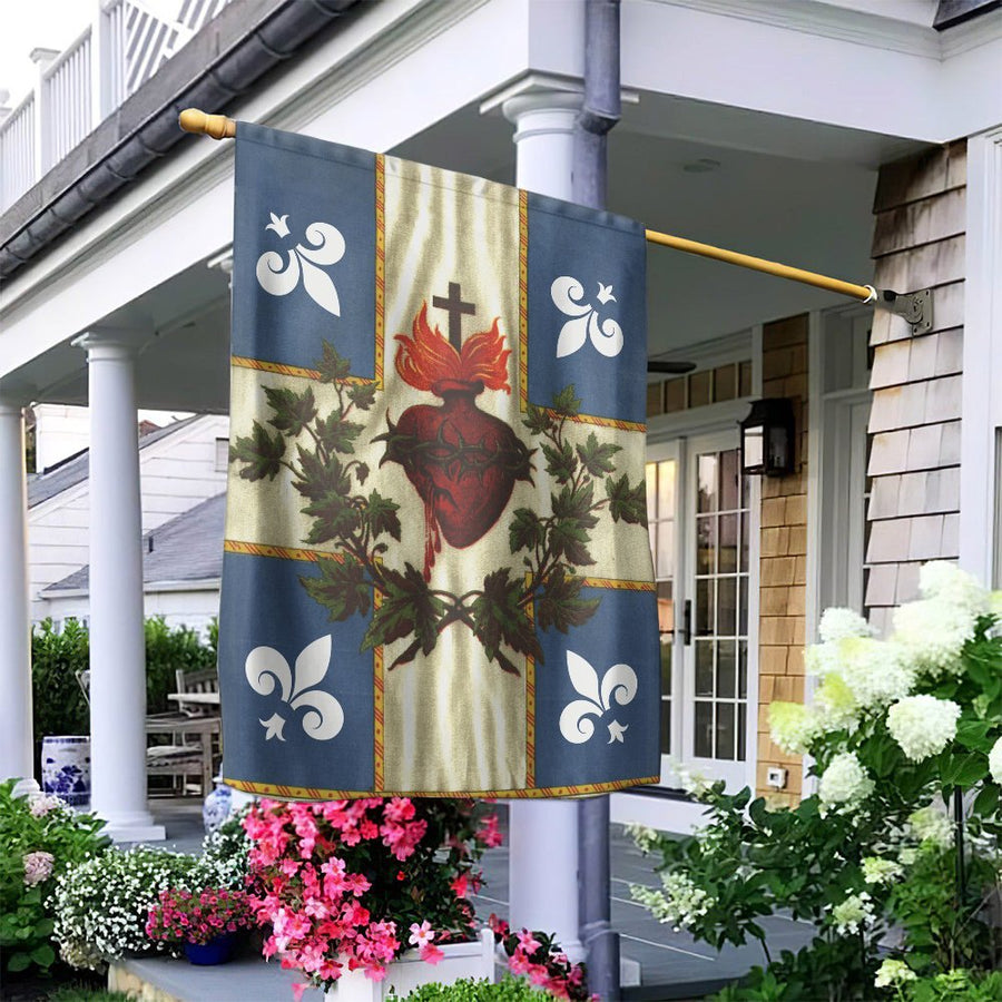 Sacred Heart of Jesus Garden Flag | Catholic Religious Garden Decor | Premium Fade-Resistant Polyester | Faithful Christian Home Gift