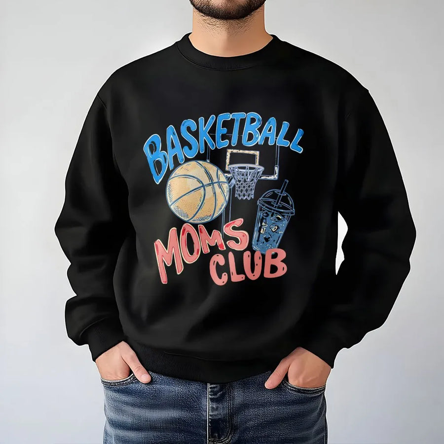 Basketball Mom Sweatshirt | Gameday Doodle Graphic | Soft Cozy Crewneck | Proud Basketball Parent Gift