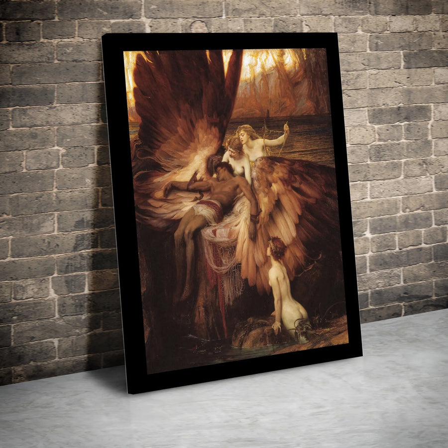 Lament for Icarus Canvas Wall Art | Herbert Draper Mythology Painting | Premium Gallery Quality Canvas | Classical Art Collector Gift for Home Decor