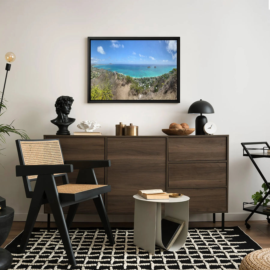 Lanikai Beach Canvas Print | Panoramic Oahu Hawaii Landscape | Premium Gallery Wrapped Wall Art | Tropical Island Home Decor Gift