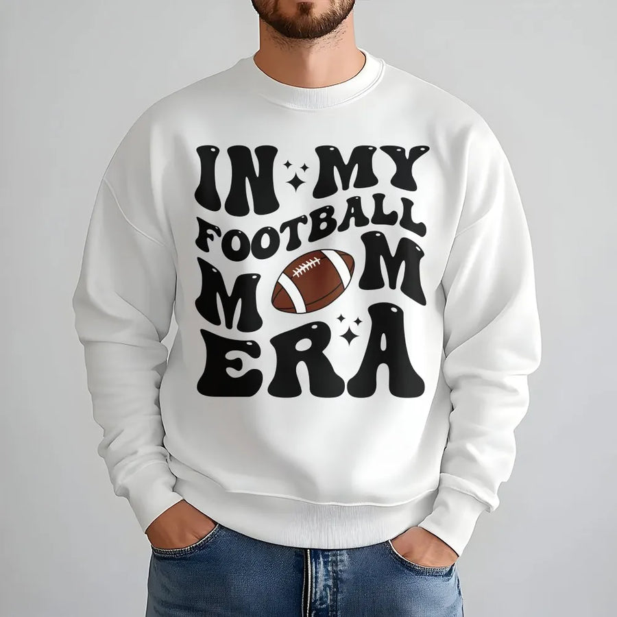 In My Football Mom Era Sweatshirt | Retro Typography Graphic | Premium Cotton Blend | Gift For Football Season Game Day Fan