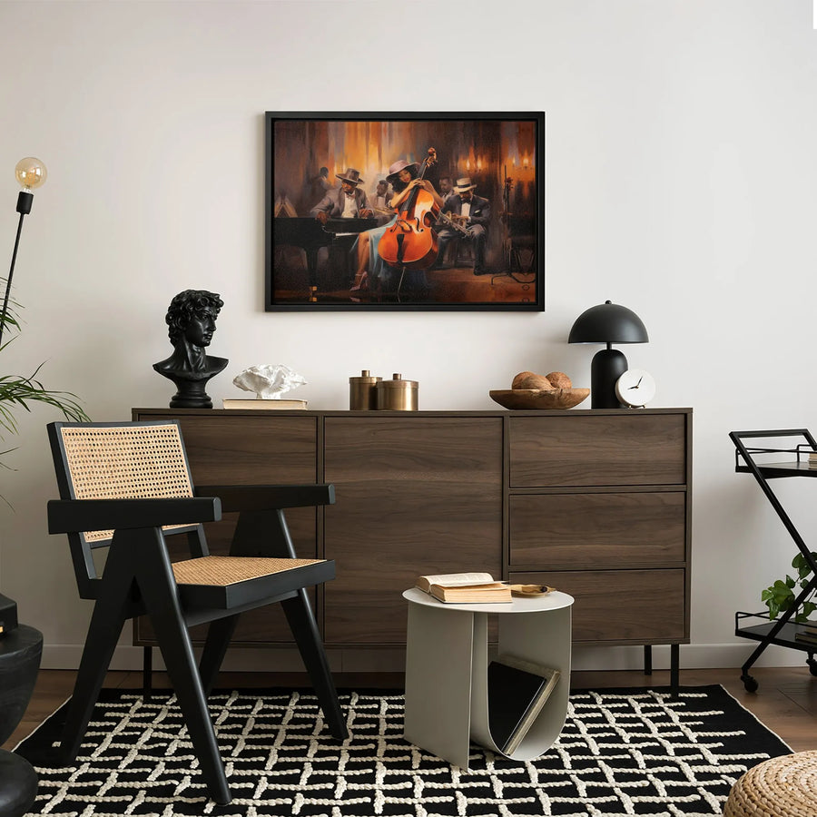 Jazz Band Canvas Wall Art | African American Musicians Performance | Premium Gallery Wrap Print | Music Lover Home Decor Gift