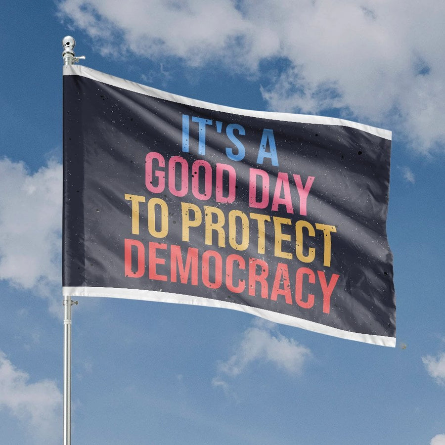 Protect Democracy House Flag | Colorful Civic Message Banner | Premium Fade-Resistant Polyester | Patriotic Home Decor Gift