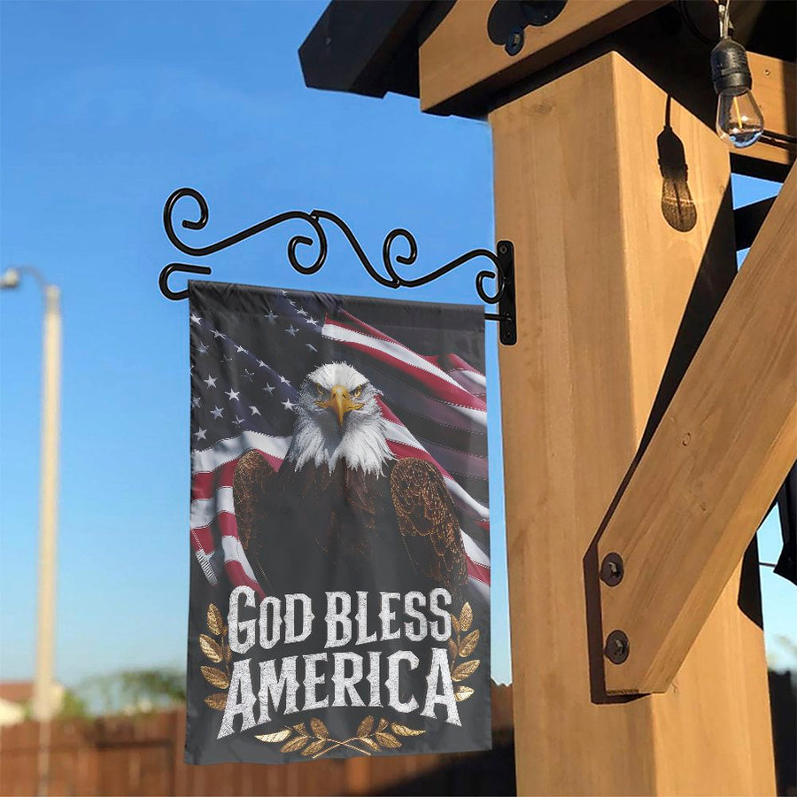 Patriotic Eagle Garden Flag | God Bless America Yard Decor | Weather-Resistant Premium Polyester | 4th of July Independence Day Outdoor Gift