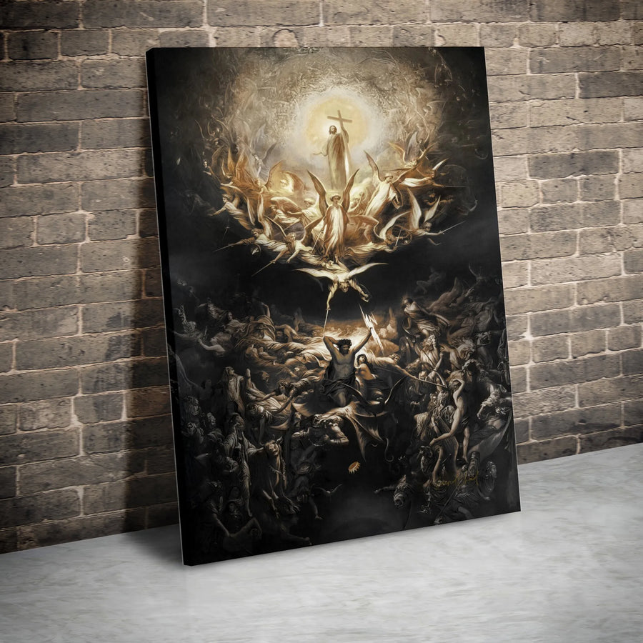 Fall of the Rebel Angels Canvas Art | Dramatic Biblical Fine Art Print | Gallery Quality 1.25 inch Wrapped Wall Decor | Spiritual Religious Gift