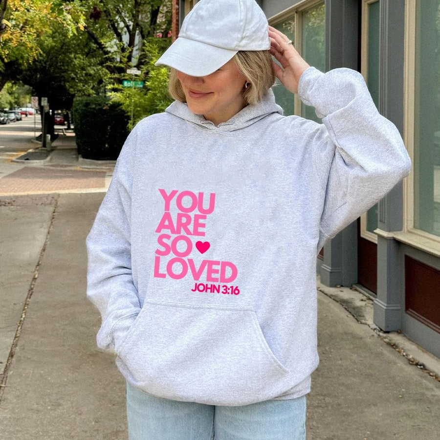 You Are So Loved Hoodie | John 3:16 Religious Graphic Sweatshirt | Premium Cotton-Blend Comfort | Christian Gift for Women & Men