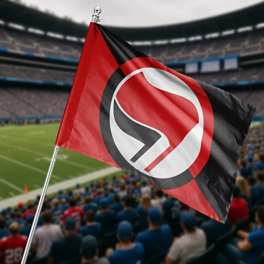 Iron Front House Flag | Double-Sided Anti-Fascist Action Symbol | Weather-Resistant Polyester | Premium Political Yard Decor Gift