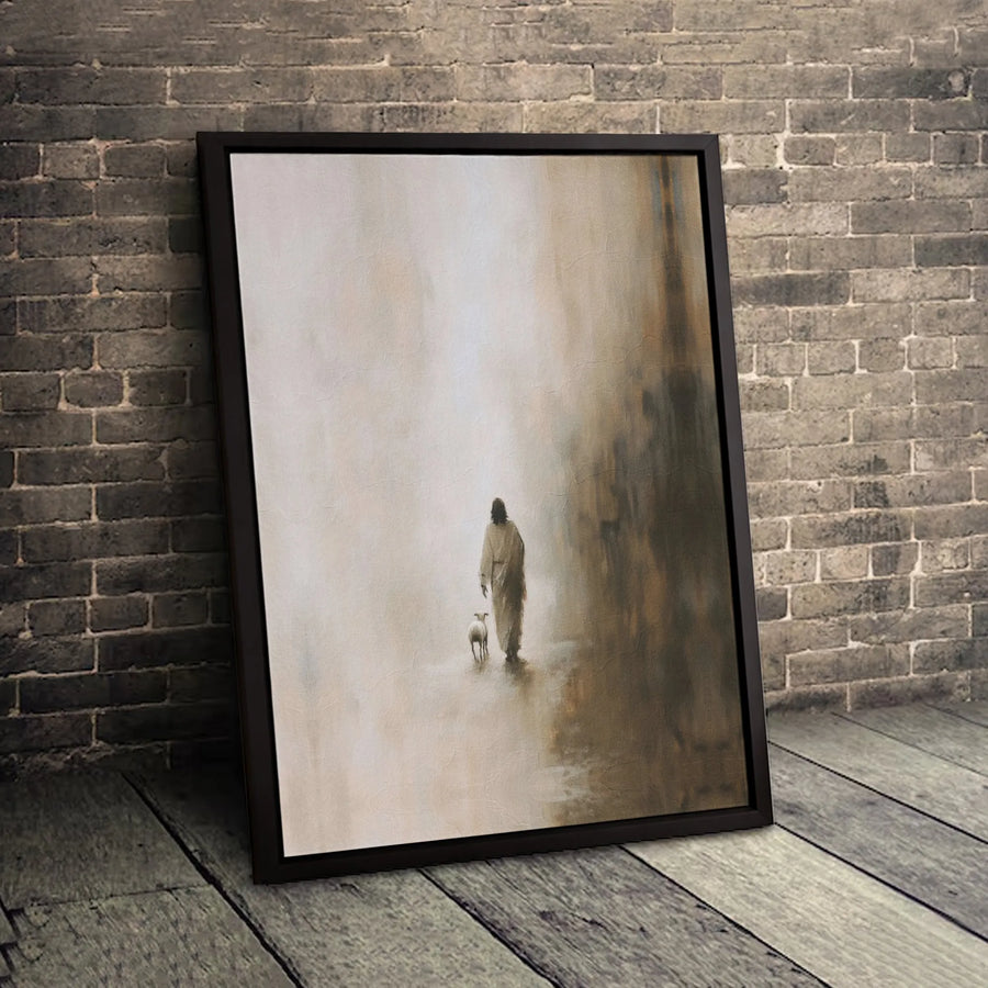 Jesus The Good Shepherd Canvas Art | Minimalist Religious Wall Decor | Premium Fade-Resistant Print | Spiritual Gift for Home or Church