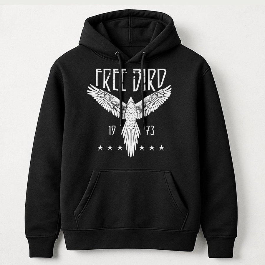 Free Bird Hoodie | Retro Eagle Thunderbird Graphic | Cotton Blend Unisex Sweatshirt | Vintage Rock Music Fan Gift