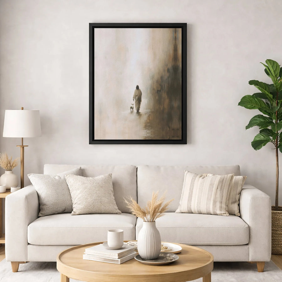 Jesus The Good Shepherd Canvas Art | Minimalist Religious Wall Decor | Premium Fade-Resistant Print | Spiritual Gift for Home or Church