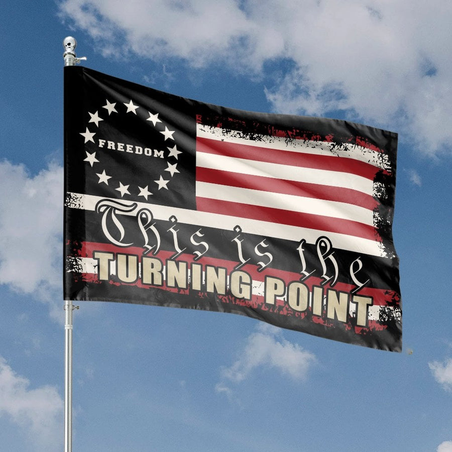 Patriotic House Flag | This Is The Turning Point Freedom Banner | Weather-Resistant Polyester | Outdoor Garden Decor Gift for Patriots