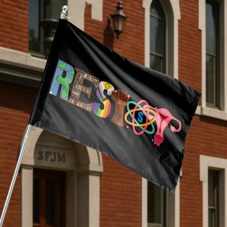 Resist Flag | Empowerment Equality Science Design | Durable Polyester Outdoor Garden Decor | Progressive Yard Banner Gift