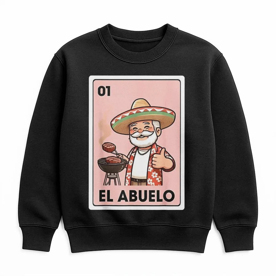 El Abuelo Grilling Sweatshirt | Mexican Bingo Card Design | Cotton Blend Comfort | Funny Grandpa Birthday Gift for Abuelo