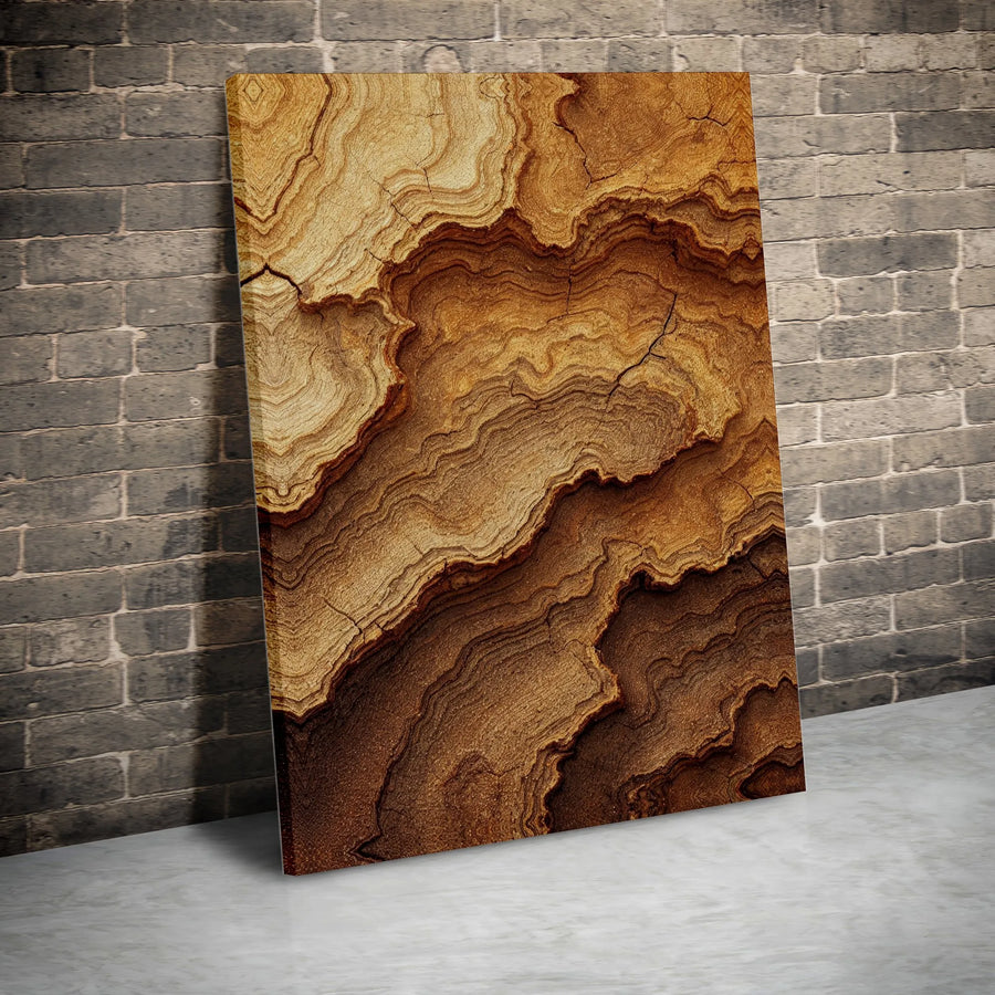 Abstract Sandstone Wall Art | Layered Earthy Tone Canvas Print | Premium Gallery-Wrapped 1.25 Inch Profile | Modern Minimalist Home Decor