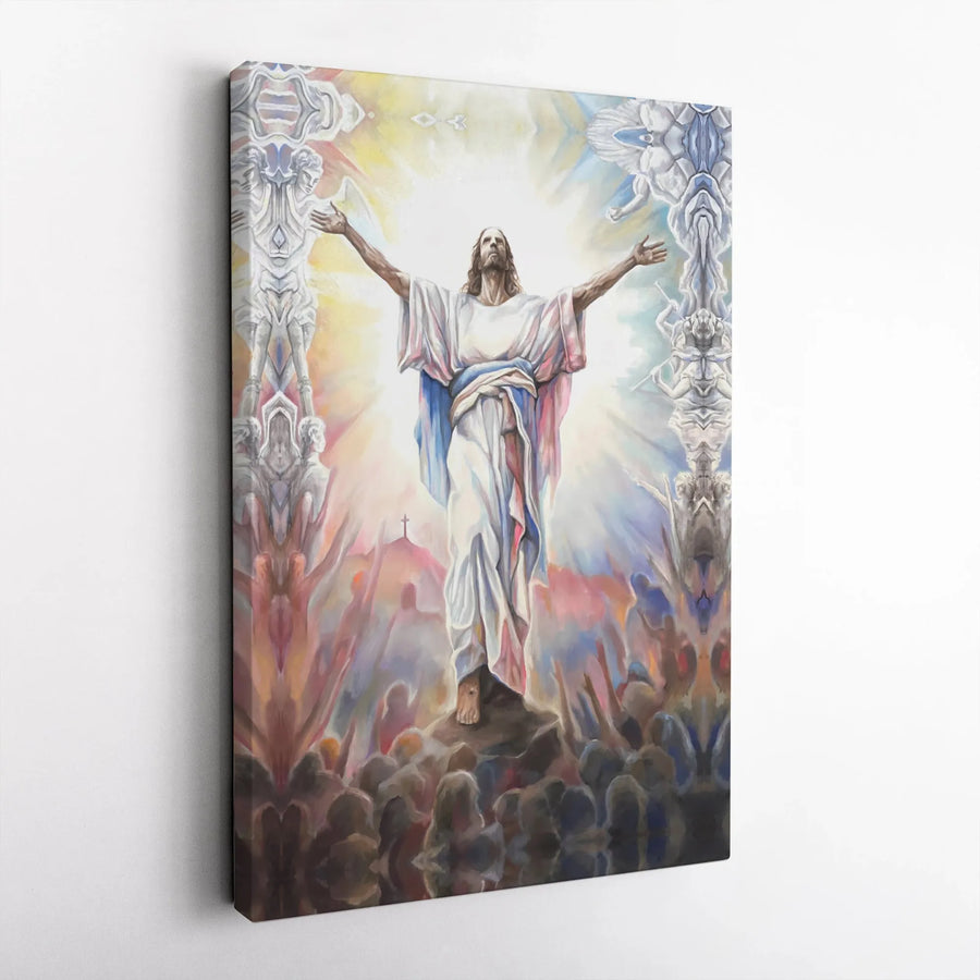 Jesus Christ Wall Art | Ascension Resurrection Canvas Print | Premium Fade-Resistant Gallery Wrap | Religious Home Decor Gift