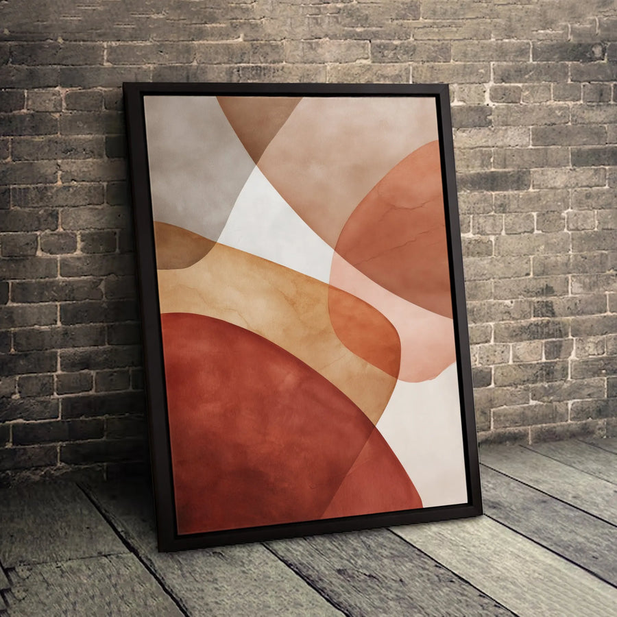 Abstract Terracotta Wall Art | Modern Geometric Canvas Print | Premium Fade-Resistant Gallery Wrap | Earth Tone Decor for Living Room or Bedroom