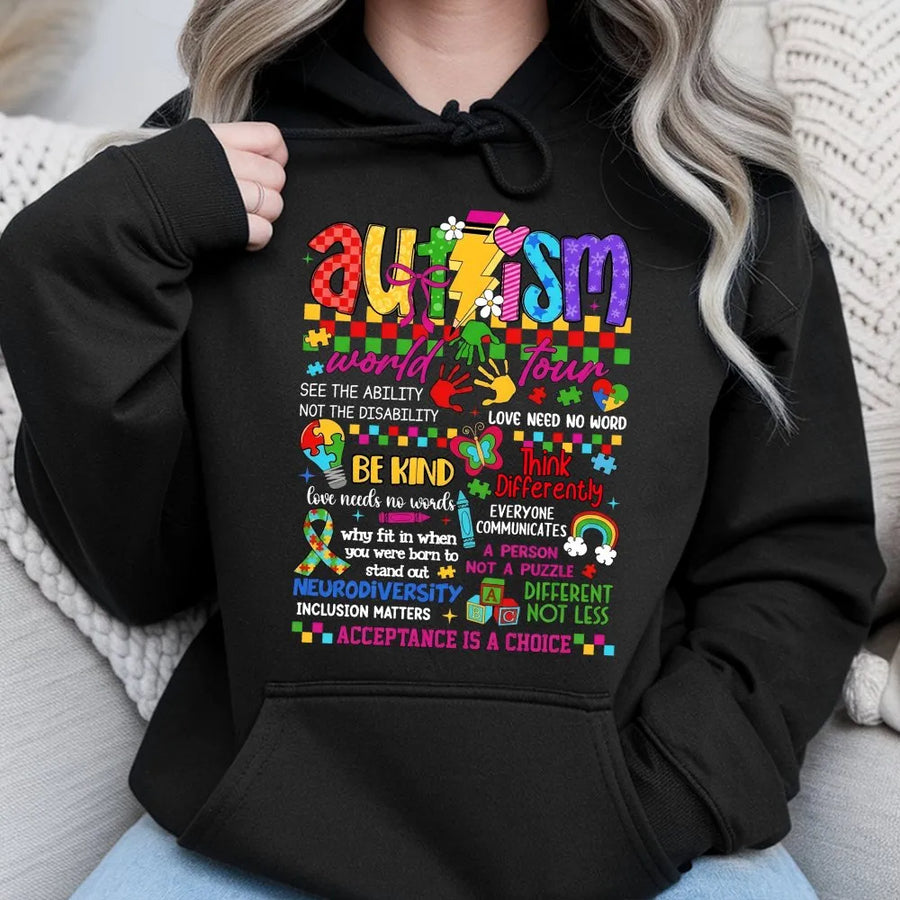 Autism Awareness Hoodie | Colorful Neurodiversity Support Graphic | Premium Cotton Blend | Inclusion Matters Gift for Advocates and Teachers