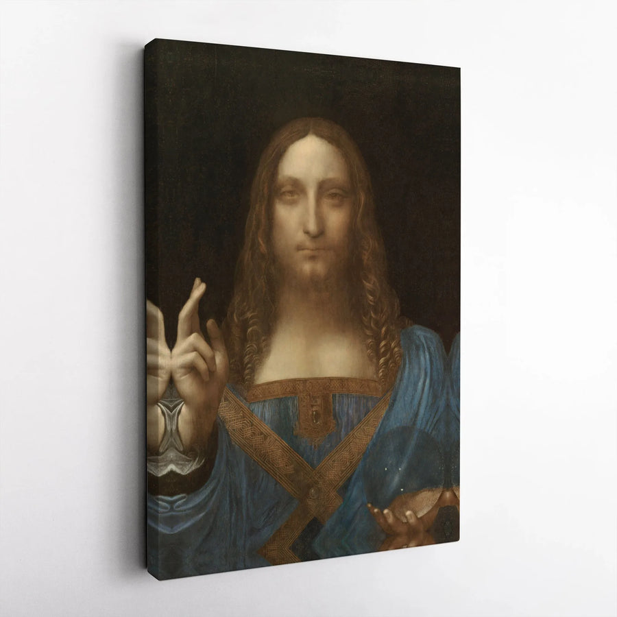 Salvator Mundi Canvas Print | Leonardo Da Vinci Renaissance Art | Gallery Wrap Wall Decor | Religious Home Office Gift