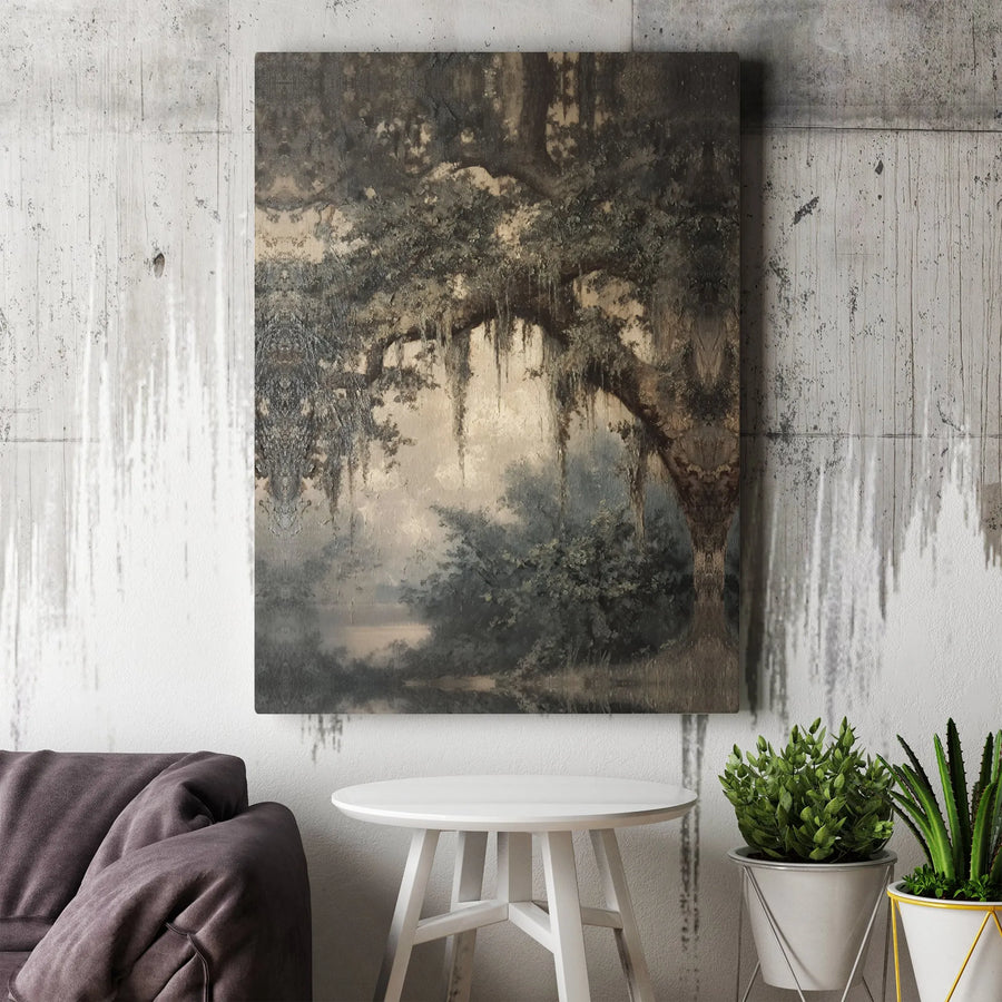 Southern Live Oak Canvas Print | Moody Spanish Moss Swamp Wall Art | Gallery-Quality 1.25" Profile | Rustic Home Decor & Nature Lover Gift