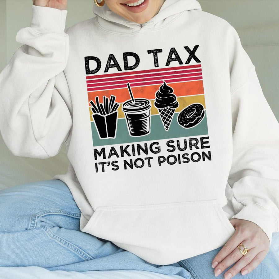 Dad Tax Hoodie | Funny Food Graphic Retro Design | Premium Cotton Blend | Best Father's Day 2026 Gift for Dad or Husband
