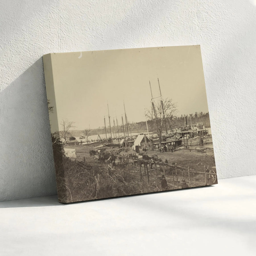 Civil War Photo Canvas Print | Vintage Union Army Supply Depot Photo | Premium Gallery Wrap Canvas | Collector's Historic Wall Decor