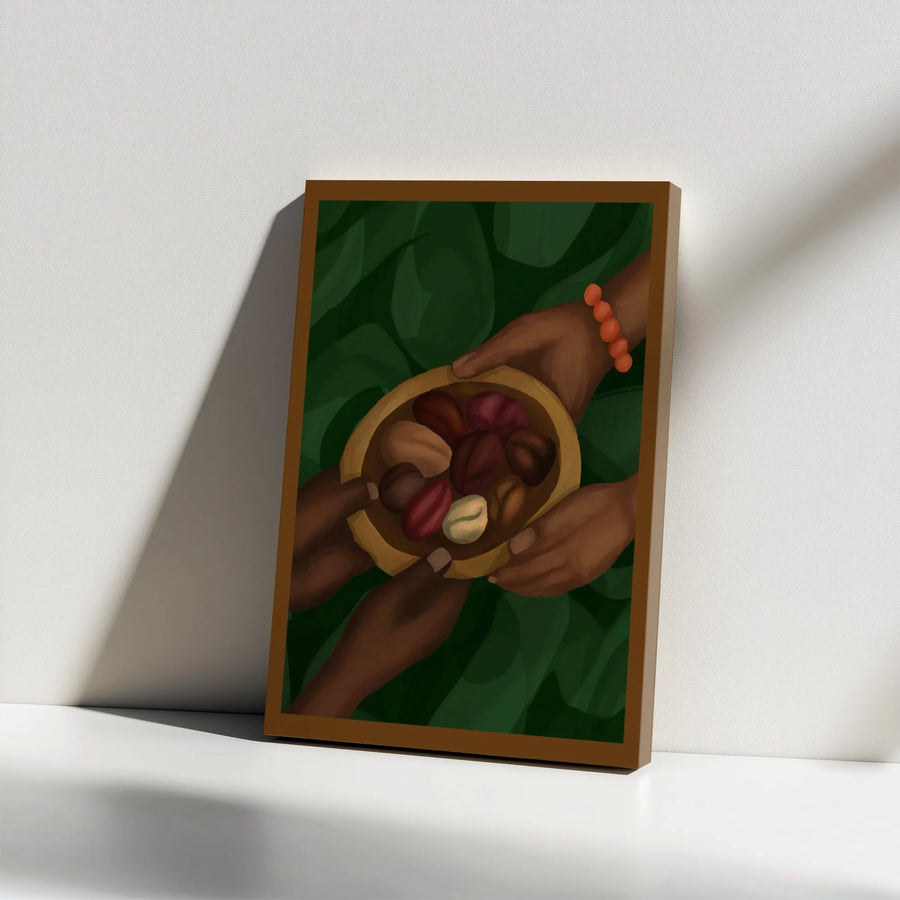 Kola Nut Sharing Canvas Print | Cultural Unity African Art | Premium Gallery Wrap Wall Decor | Meaningful Home Gift For Heritage Lovers