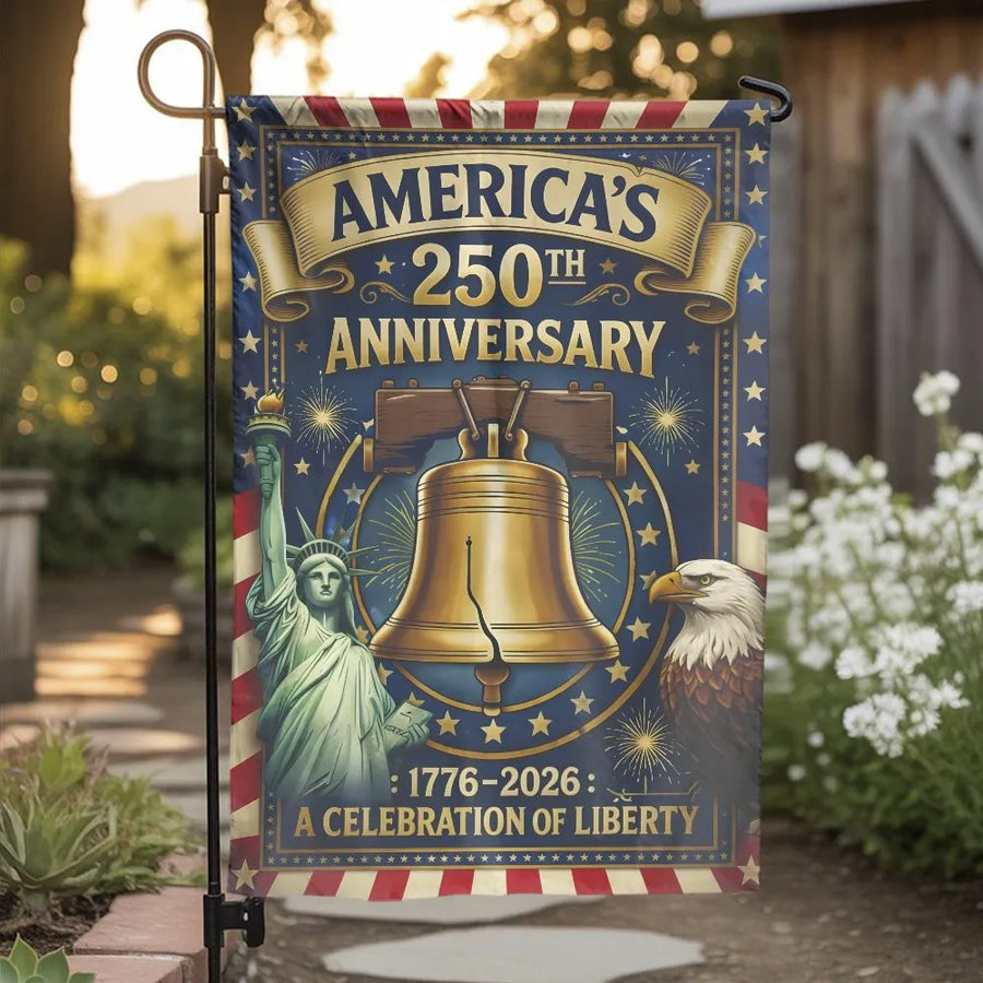 America's 250th Anniversary Garden Flag | Patriotic Liberty Bell & Eagle Design | Weather Resistant Polyester | Commemorative 4th of July Yard Decor Gift 1776-2026