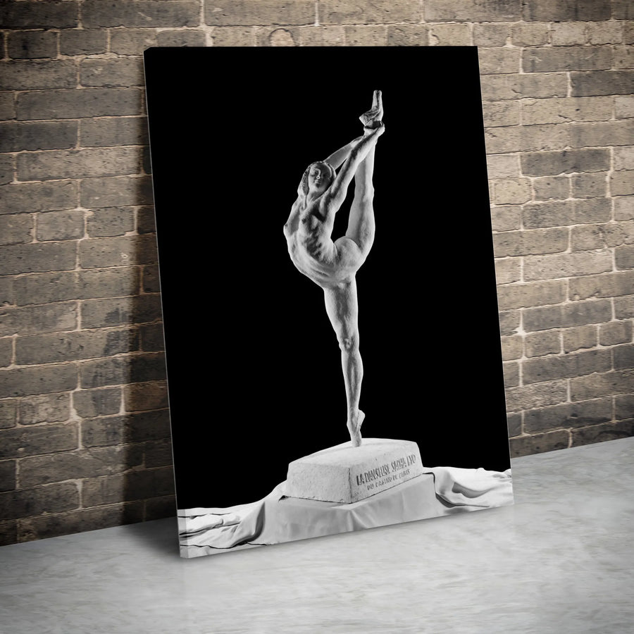 Dancer Sculpture Canvas Print | Black and White Ballet Art | Gallery Wrapped 1.25" Profile | Elegant Modern Home Decor Wall Art