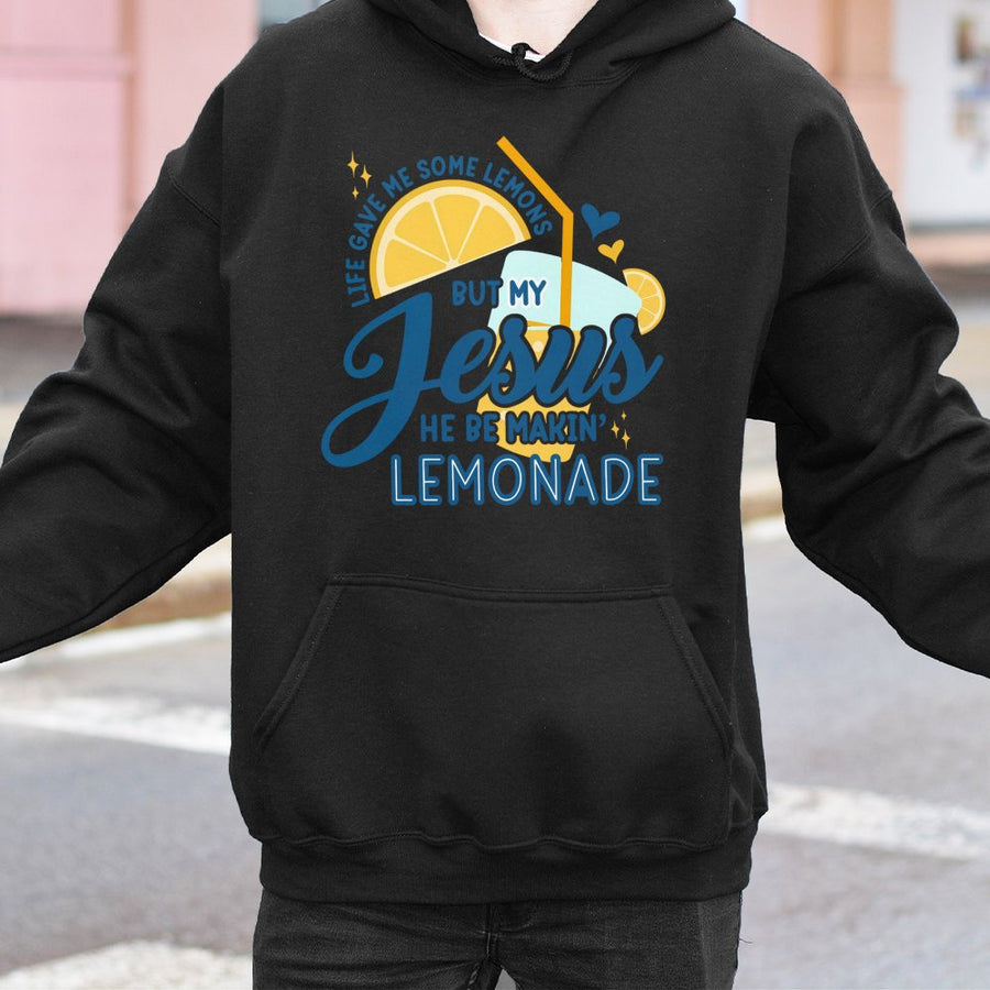 Jesus Makes Lemonade Hoodie | Retro Faith Based Graphic Sweatshirt | Premium Cotton-Poly Blend | Christian Gift For Men And Women