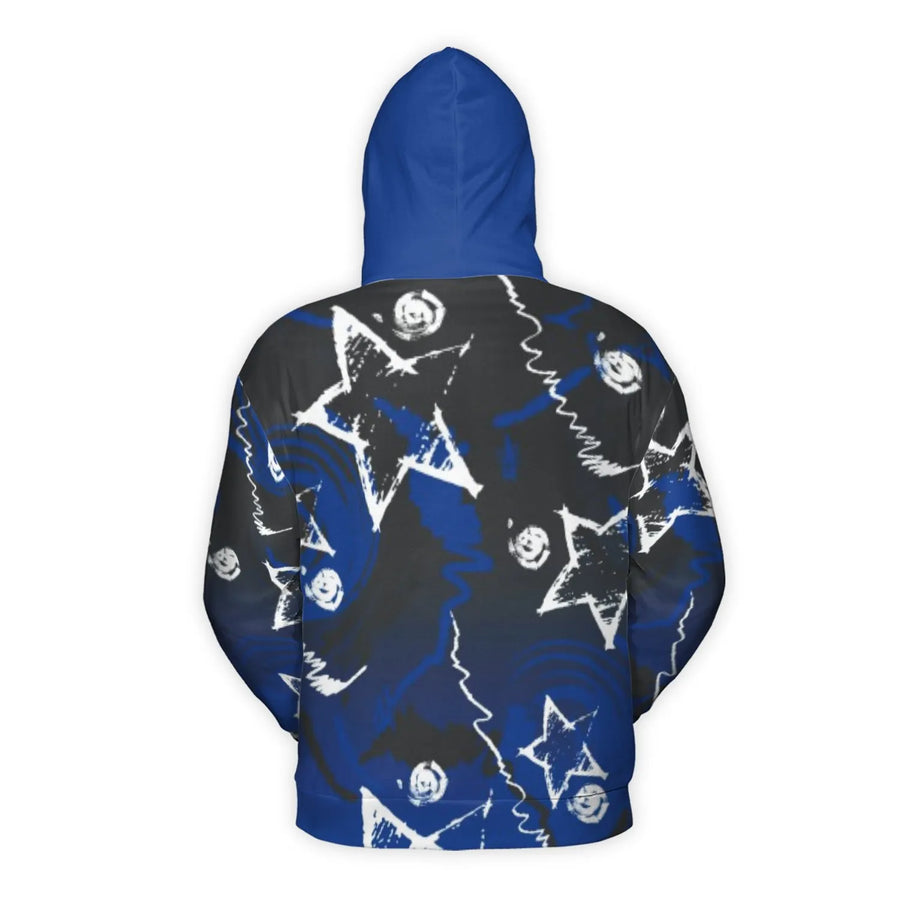 Grind Shine Graffiti Hoodie | Urban Star Pattern Streetwear | Premium Brushed Fleece 3D Print | Unisex Hip Hop Gift For Men And Women