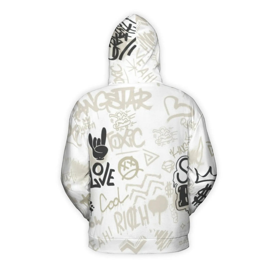 Graffiti Street Art Hoodie | Dollar Sign Crown Urban Design | Premium Brushed Fleece Pullover | Unisex Streetwear Gift for Men and Women